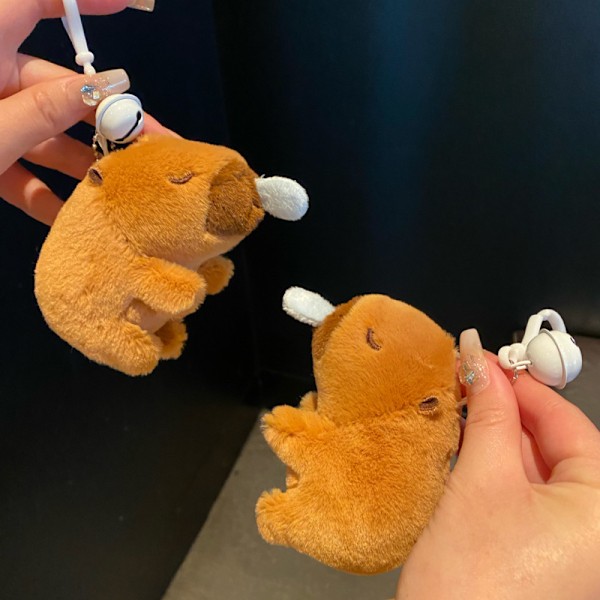 Kapibara Kupla Nukke Purista Hauska Nukke Pehmolelu Kapibara Riipus Vinkuva Opiskelijalahja 2 wagging tail capybara keychains