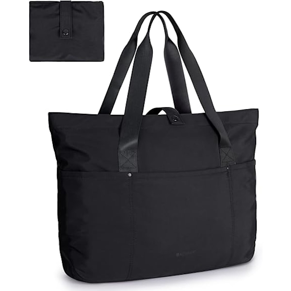 Tote Bag for Kvinner, Sammenleggbar Tote Bag med Glidelås Stor Skulderveske Topphåndtak Håndveske for Reise, Arbeid