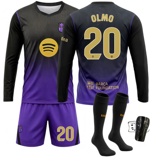 Ungdomsfodboldtrøje Langærmet Sort Lilla Nummer 10 Fodboldtrøje Size 16 #S