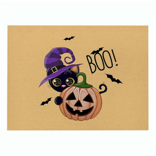 Halloween Lila Serie Bomull och Linne Bordstablett Ny Rektangulär Västerländsk Bordstablett