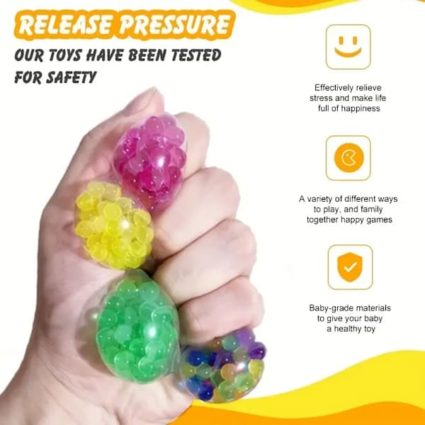 10-pack Stressbollar med färgglada vattenpärlor