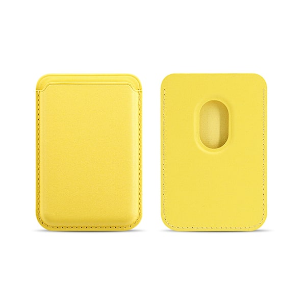 Soveltuva/13 Applen magneettinen korttikotelo matkapuhelimen korttikotelo henkilökortin takatarra nahkaa Lemon Yellow color matching paper box