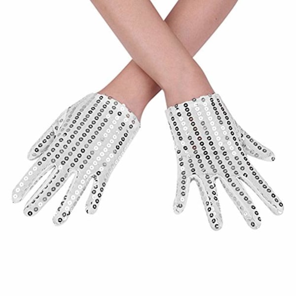 Michael Jackson Handskar Barn Performance Handskar Partyhandskar Klädtillbehör Juldräkt (Silver)