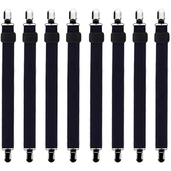 stk. (60 cm til 250 cm) Lakenstrammer Justerbar Lakenstrammer, Passer Alle Senger og Madrasser, Svart