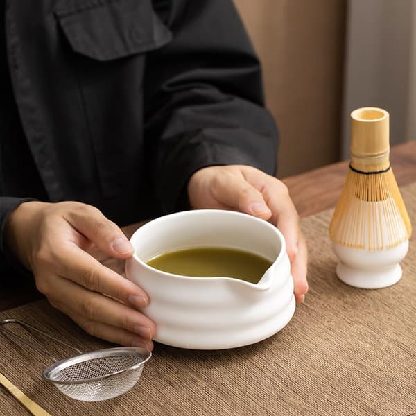 Komplet Matcha Te Sæt Med 7-Delt Bambus Piskeris Sæt Til Traditionel Japansk Te Tilberedning