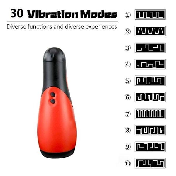 Automaattinen miesten masturbaattori 30 värinällä Hands Free Deep Throat -masturbaatiokuppi Blowjob-taskulla text1{HH}