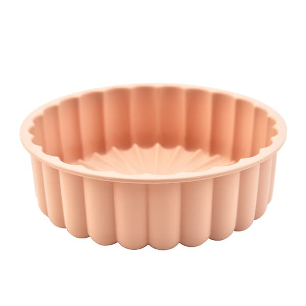 Silikonebageform 20 cm Rund Kageform 8 Tommer Non-Stick Fleksibel Pink Ovnfast