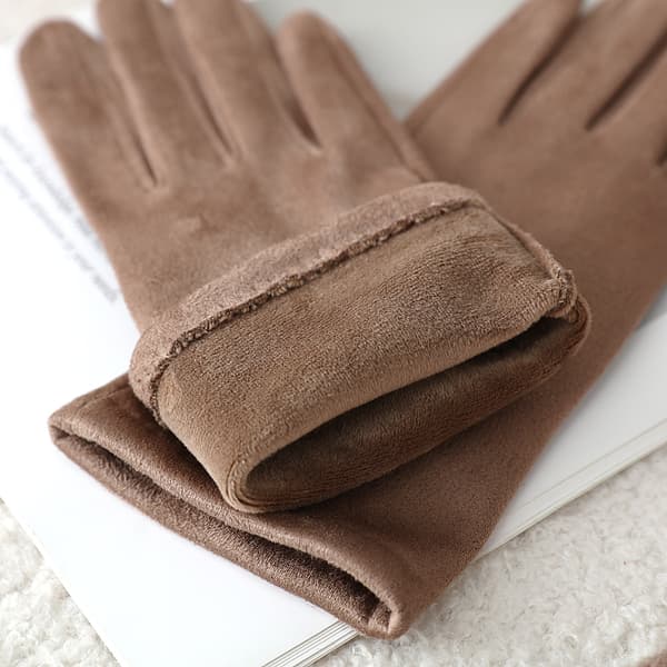 Termiske vinterhansker for kvinner, avtakbare, vindtette, kuldebestandige, brune, 24 cm