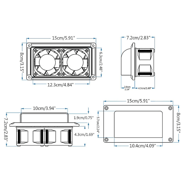 Til DC 12V Emhætte Udluftningsventilator Til Campingvogn Trailer Universal Rv Indendørs Luft Sort{HH} Black Low power