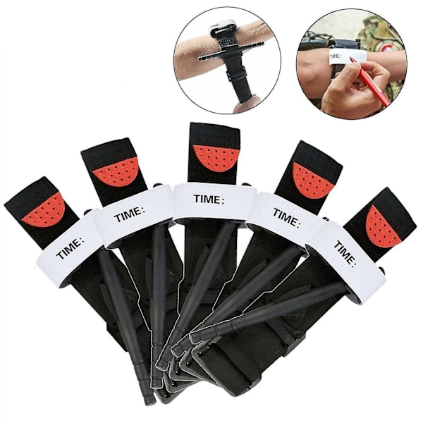 5 st Tourniquet Snabb Enhandsapplikation Nödsituation Utomhus Första Hjälpen Kit Pcs