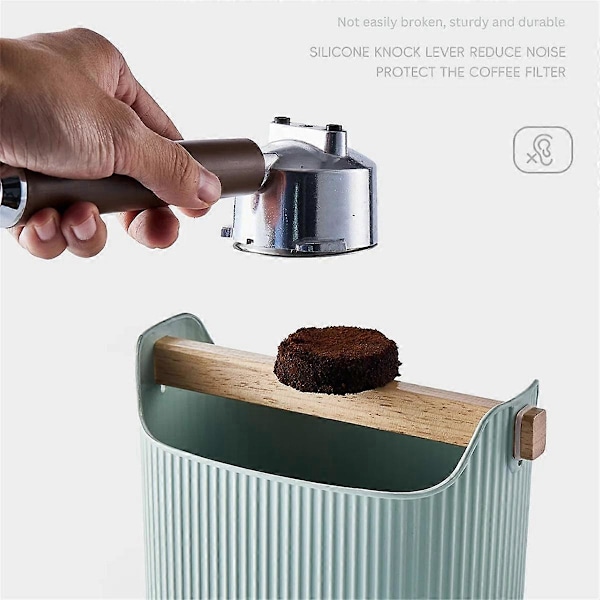 Kaffesumpslåda Stor Kapacitet Espressobehållare Pulverfasad Restavfallsbehållare Tillverkningsverktyg Mjölkskummare Light Green