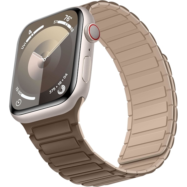 Magnetiske klokkereimer kompatible med Apple Watch-reimer, myk silikon erstatningsreim designet for iWatch Brun Brown 38/40/41mm
