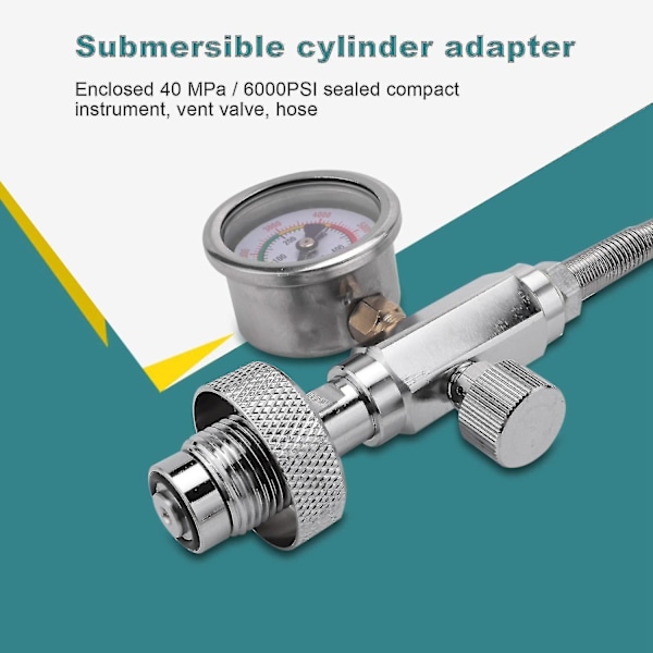 PCP fyllestasjon adapter for dykkerflasker med G5/8\" DIN adapter og 50 cm slange - WELLNGS