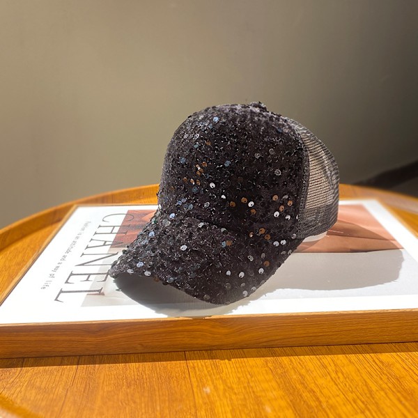 Sommer mesh paillet hat dame åndbar solhat rejse all-match koreansk baseballkasket andenæb kasket Lattice sequined mesh hat Adjustable