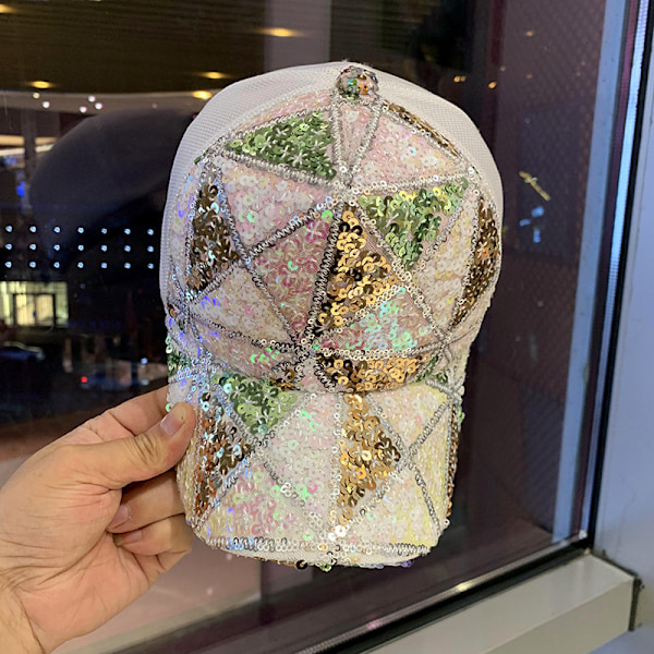Sommer mesh paillet hat dame åndbar solhat rejse all-match koreansk baseballkasket andenæb kasket Small sequins all covered in gold Adjustable