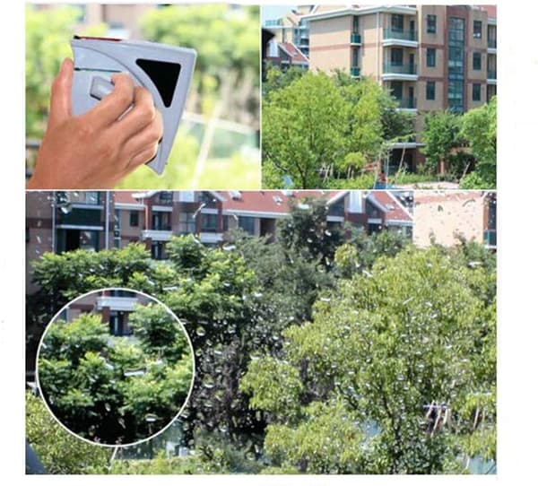 Dubbelsidig magnetisk fönsterputsare med 24 extra rengöringsdynor för glasfönster