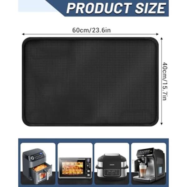 Heat-resistant silicone mat, 60x40 cm. Fireproof and non-slip for kitchen, countertop, and baking surfaces.