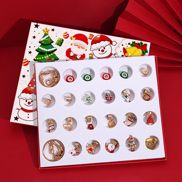 Jul Advent 24 Grid Kalender Nedtelling DIY Barn Armbånd Overraskelse Blind Box Gull Dress .C D