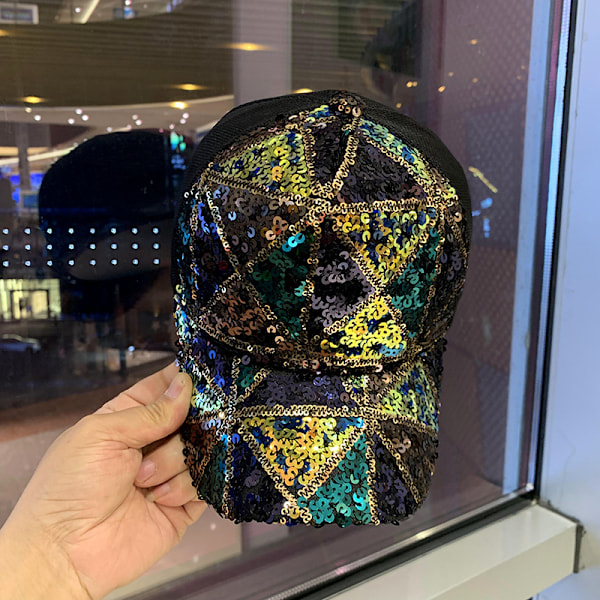 Sommer mesh paillet hat dame åndbar solhat rejse all-match koreansk baseballkasket andenæb kasket Lattice sequined mesh hat Adjustable