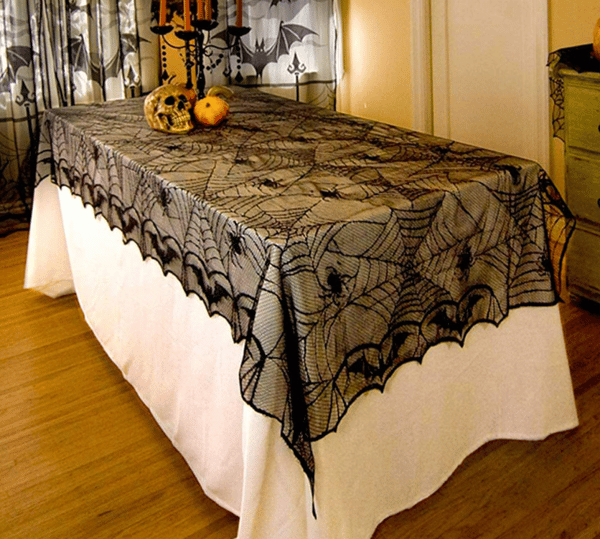 Halloween Dekoration Halloween Sort Blonder Spindelvæv Pejs Kåbe