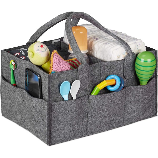 Baby Caddy 11 fack avtagbar avdelare bärbar filt väska dark-grey