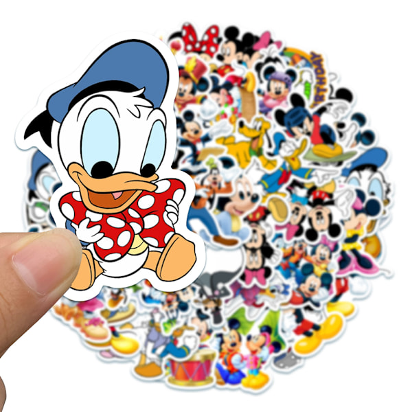 50 klistermærker - Mickey Mouse - Disney - Tegneseriefigur - Flerfarvet