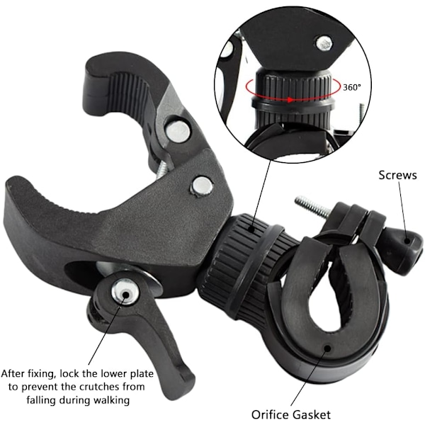 2-pak stokkeholder til rollator, rollator, stol - Universal tilbehør