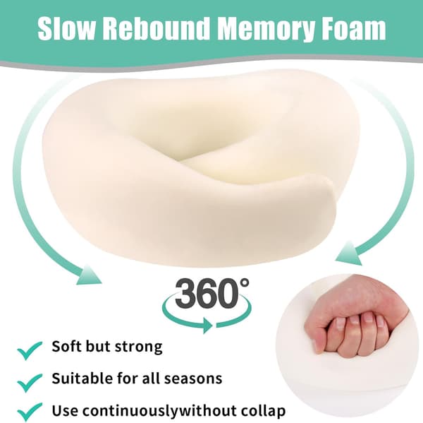 Reisepute Komfortabel Memory Foam Støtte for Fly Bil Kontorbruk Grå