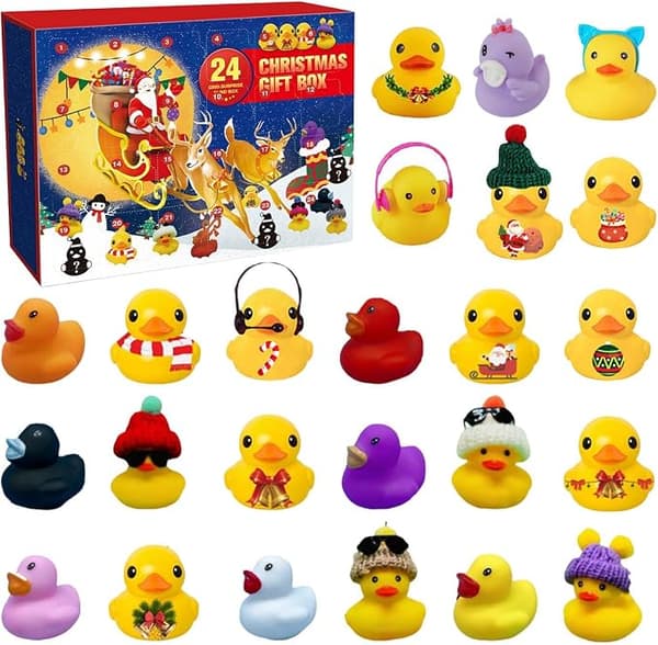 Julekalender Nedtelling 24 Dager Adventskalender Med Badeleker Gummiender Gavesett Julegave Til Barn