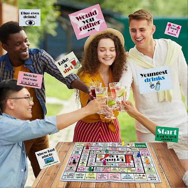 Tipsy-Land Drinking Game Fun Interactive Board Game for Adults 2pcs