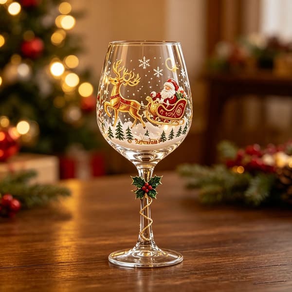 Julglas konstbägare Lyxiga julglas Vinter snöflinga design Christmas Tree Goblet