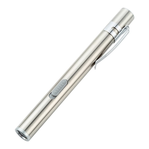 LED USB Pen, Mini Diagnostisk Medicinsk Pen Lommelygte, Rustfrit Stål