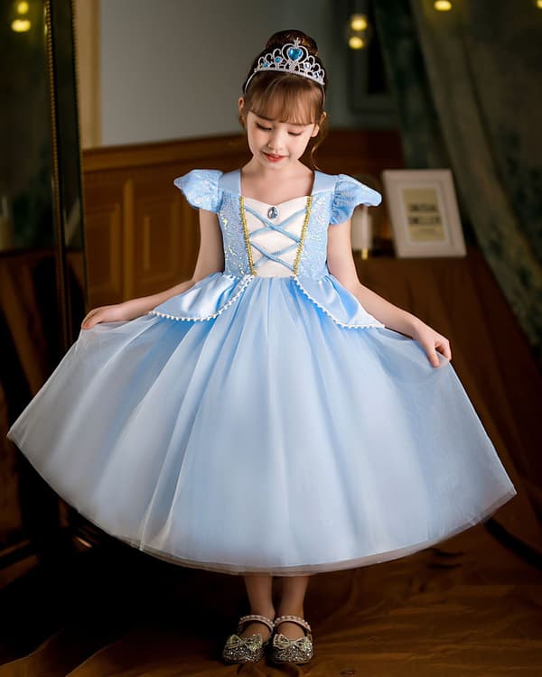 Prinsesse Askepot Kostume til Piger Børn Cosplay Kjole Karneval Outfit 100