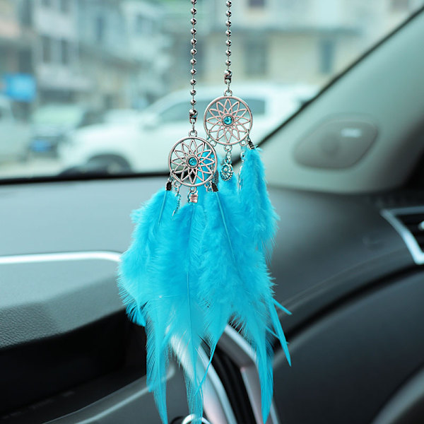 Luova auton riipus sulka unisieppari taustapeili auton koriste riippuva auton sisätilan riipus Big Red Feather Dream Catcher