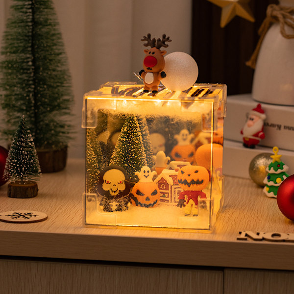 Jule Rubiks Cube Natlampe Julefrokost Udklædning Halloween Rubiks Cube Spejl Natlampe