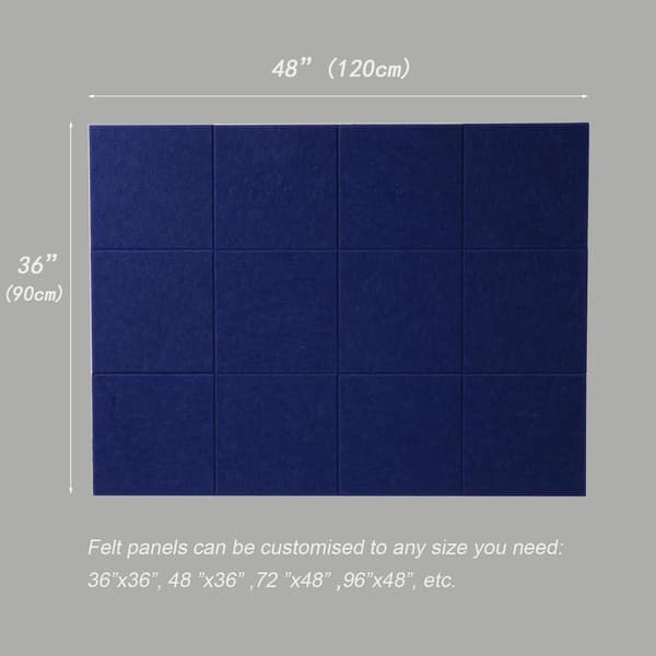 Akustikpaneler Lydabsorberende Skumplader Højdensitet Polyesterfiber 12-pak 30x30cm Selvklæbende Reducerer Ekko Til Hjemmekontor Studie Marineblå