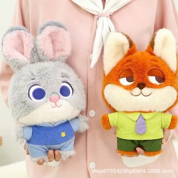 Zootopia Kosedyr - Nick & Judy | Koselige Rev & Kanin | Perfekt Bursdagsgave Nick (Standing Version) 40cm