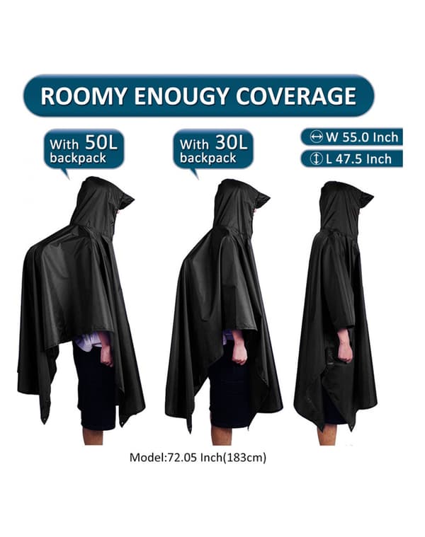 Utendørs Turregnfrakk Tre-i-ett Poncho