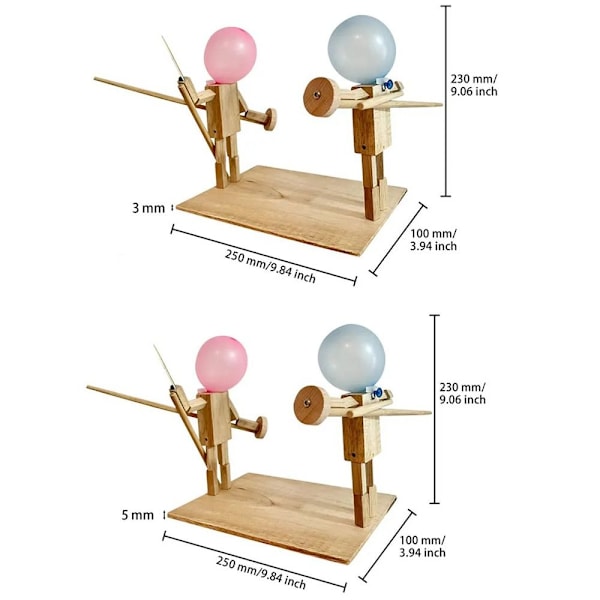 Ballong Bamboo Man Battle Puinen Robotti Taistelupeli 15mm-50xBalloon 15mm-50xBalloon