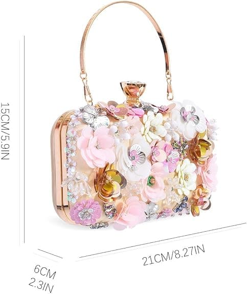 Elegant Dame Skuldertaske Aften Clutch Taske Guld Farve Mode Tilbehør