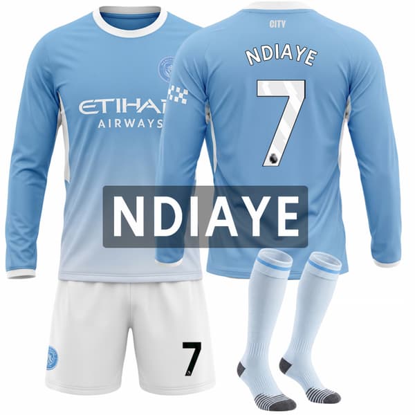 Fodboldtrøje nr. 9 Haaland Manchester City Hjemmebane Langærmet Efterår Vinter Sæt Size 10 #M
