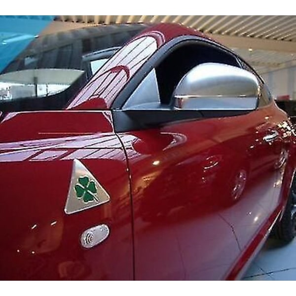 2 stk. Firkløver Grøn Delta Bil Sidevinge Emblem Bagklap Emblem Mærkat til Alfa Romeo 147 156 159 166 Giulietta Spider Gt
