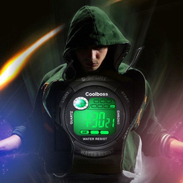 Sportklocka Barnklockor Silikonarmband Vattentät LED Digital Klocka För Barn Student Flicka Pojke Armbandsur blue