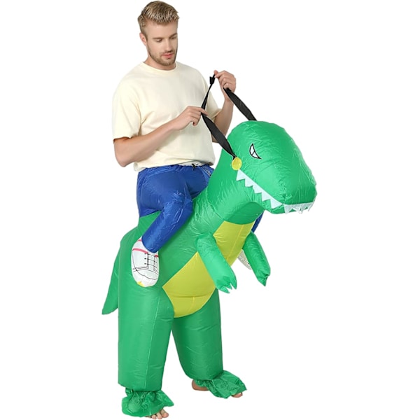 Uppblåsbar dinosauriekostym för vuxna, dinosauriekostym för Halloween
