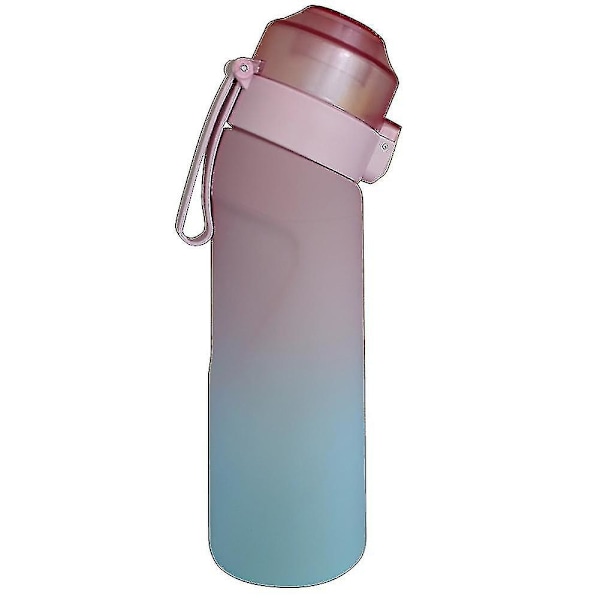 Smaksatt vannflaske med 7 smakskapsler Air Water Up-flaske Frost svart 650 ml Air Starter Up-sett Vannkopp for camping Sport Rosa Blå Pink Blue Only water bottle