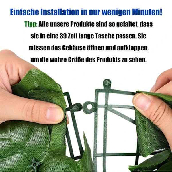 Artificial Ivy Visual Windbreak Outdoor Decoration Easy Care 3x1m Green