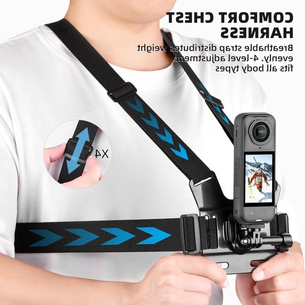 54-i-1 Actionkamera Tilbehørssett Vanntett Hus Bryststropp for GoPro Hero
