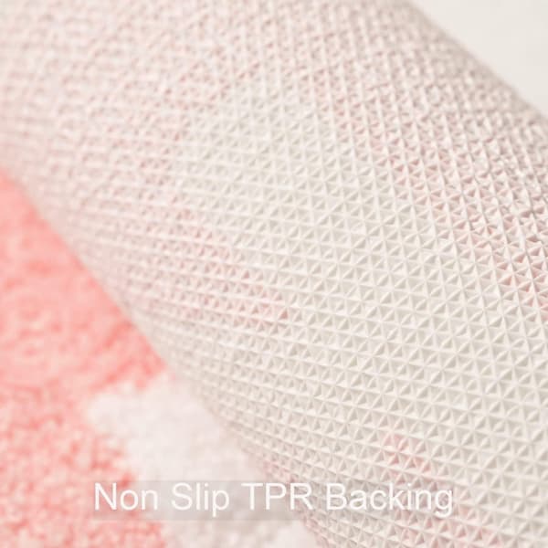 Skridsikker bademåtte 40x60cm Microfiber Blødt bogstavdesign Maskinvaskbart tæppe Pink