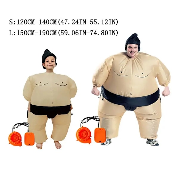 Hauska Vanhemman ja Lapsen Sumo Painija Puvuston Ilmapuku Puhallettava Asuste Cosplay Juhlamekko Lapsille ja Aikuisten 120CM-150CM