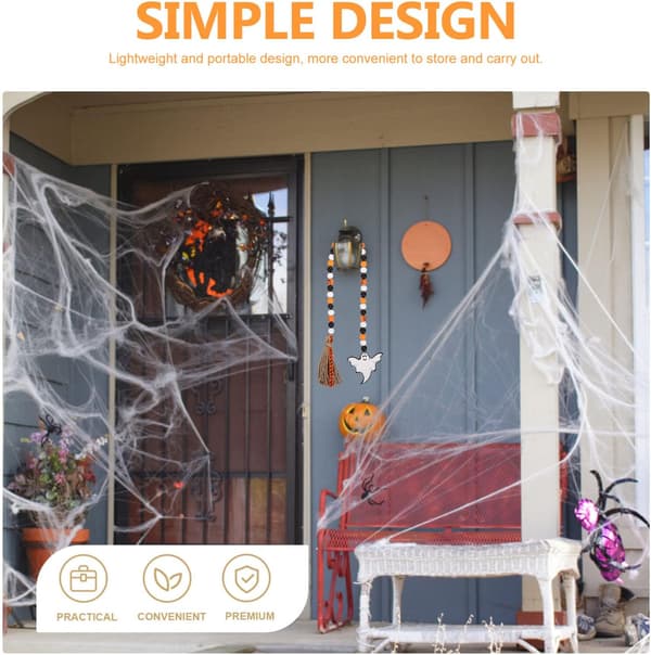 Halloween Träpärlor Rustik Bondgård Pärlkrans Väggdekoration